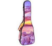 Zaino per ukulele da concerto, resistente con custodia per ukulele con custodia, ukulele tenore da concerto soprano 10 mm, borsa imbottita Sunset viola natura