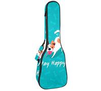 Zaino per ukulele da concerto, resistente con custodia per ukulele con custodia, ukulele tenore da concerto soprano, 10 mm, borsa imbottita per cani Aqua Quote Stay Happy