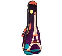 Zaino per ukulele da concerto, resistente con custodia per ukulele con custodia, ukulele tenore da concerto soprano 10 mm, borsa imbottita nera SheepsCreative corpo umano Parigi Torre Eiffel