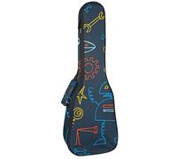 Zaino per ukulele da concerto, resistente con custodia per ukulele con custodia, ukulele tenore da concerto soprano, 10 mm, borsa imbottita per lo spazio dei cartoni animati