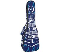 Zaino per ukulele da concerto, resistente con custodia per ukulele con custodia, ukulele tenore da concerto soprano da 10 mm, borsa imbottita Love is the Anchor
