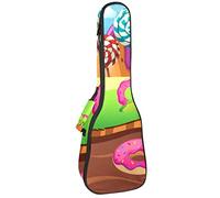 Zaino per ukulele da concerto, resistente custodia per ukulele con contenitore, ukulele tenore soprano da 10 mm, borsa imbottita per casa zucca e fiume cioccolato
