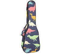 Zaino per ukulele da concerto, resistente custodia per ukulele con custodia, custodia per ukulele tenore soprano, 10 mm, borsa imbottita colorata di tutti i tipi di dinosauri
