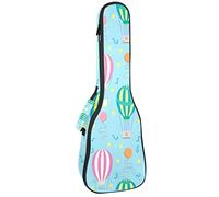 Zaino per ukulele da concerto, resistente custodia per ukulele con custodia, custodia per ukulele tenore soprano da 10 mm, borsa imbottita per mongolfiere, colore rosa verde