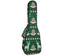 Zaino per ukulele da concerto, resistente custodia per ukulele con custodia, custodia per ukulele tenore soprano, 10 mm, borsa imbottita Merry Christmas