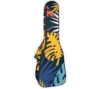 Zaino per ukulele da concerto, resistente custodia per ukulele con custodia, custodia per ukulele tenore soprano da 10 mm, borsa imbottita, colore: giallo, blu, rosa, foglie di corallo