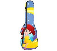 Zaino per ukulele da concerto, resistente custodia per ukulele con custodia, custodia per ukulele tenore soprano, 10 mm, borsa imbottita con tre fate che volano sulla luna