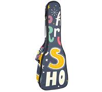 Zaino per ukulele da concerto, resistente custodia per ukulele con custodia, custodia per ukulele tenore soprano, 10 mm, borsa imbottita Merry Christmas