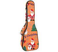 Zaino per ukulele da concerto, resistente custodia per ukulele con custodia, custodia per ukulele tenore soprano, 10 mm, borsa imbottita Merry Christmas
