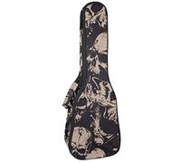 Zaino per ukulele da concerto, resistente custodia per ukulele con custodia, per concerti soprano, ukulele tenore da 10 mm, borsa imbottita vintage gotico punk teschio rosa fiore