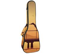 Zaino per ukulele da concerto, resistente custodia per ukulele con custodia, per concerti soprano, ukulele tenore, 10 mm, borsa imbottita per SheepsAlbatross At Beach Bird Sunset Silhouette