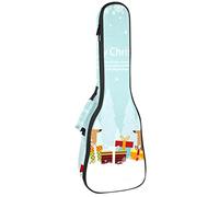 Zaino per ukulele da concerto, resistente custodia per ukulele con custodia, per concerti soprano, ukulele tenore, 10 mm, borsa imbottita nera SheepsDeer Merry Christmas