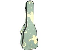 Zaino per ukulele da concerto, resistente custodia per ukulele con custodia, per concerti soprano, ukulele tenore, 10 mm, borsa imbottita, angeli arpe, trombe, vintage