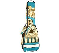 Zaino per ukulele da concerto, resistente custodia per ukulele con custodia, per concerti soprano, ukulele tenore, 10 mm, con teschio, ossa pirata