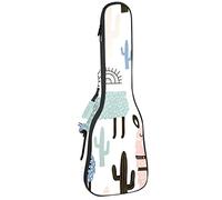 Zaino per ukulele da concerto, resistente custodia per ukulele con custodia, per concerti soprano, ukulele tenore, 10 mm, borsa imbottita carina con lama alpaca cactus
