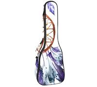 Zaino per ukulele da concerto, resistente custodia per ukulele con custodia, per concerti soprano, ukulele tenore, 10 mm, borsa imbottita Dream CatcherWind Chimes piuma