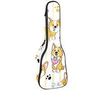 Zaino per ukulele da concerto, resistente custodia per ukulele con custodia, per concerti soprano, ukulele tenore, 10 mm, borsa imbottita per cani Corgi