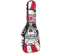 Zaino per ukulele da concerto, resistente custodia per ukulele con custodia, per concerti soprano, ukulele tenore, 10 mm, borsa imbottita per samurai, testa di teschio, giapponese