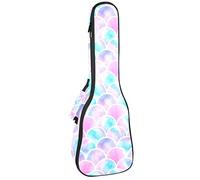 Zaino per ukulele da concerto, resistente custodia per ukulele con custodia, per concerti soprano, ukulele tenore, 10 mm, borsa imbottita, scala sirena, rosa e blu