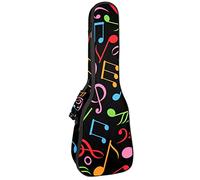 Zaino per ukulele da concerto, resistente custodia per ukulele con custodia, per concerti soprano, ukulele tenore da 10 mm, borsa imbottita, rosso, rosa, verde, arancione, blu, note musicali