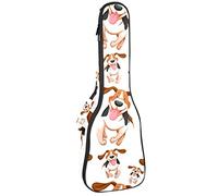 Zaino per ukulele da concerto, resistente custodia per ukulele con custodia, per concerti soprano, ukulele tenore da 10 mm, borsa imbottita nera per pastori e piccoli cani
