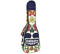 Zaino per ukulele da concerto, resistente custodia per ukulele con custodia, per concerti soprano, ukulele tenore, 10 mm, borsa imbottita con teschio di zucchero Day of the Dead