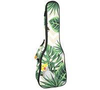 Zaino per ukulele da concerto, resistente custodia per ukulele con custodia, per concerti soprano, ukulele tenore da 10 mm, borsa imbottita, pecora nera, tucani gemelli, uccelli tropicali foglie