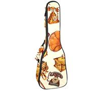 Zaino per ukulele da concerto, resistente custodia per ukulele con custodia, per concerti soprano, ukulele tenore, 10 mm, borsa imbottita per dispositivi retrò, per CD, telefono e fotocamera