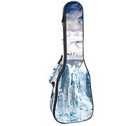 Zaino per ukulele da concerto, resistente custodia per ukulele con custodia, per concerti soprano, ukulele tenore, 10 mm, borsa imbottita, pecora nera, vista aerea di Icebergs Snow Mountain