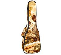 Zaino per ukulele da concerto, resistente custodia per ukulele con custodia, per concerti soprano, ukulele tenore, 10 mm, borsa imbottita con teschio, tesoro