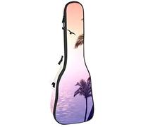 Zaino per ukulele da concerto, resistente custodia per ukulele con custodia, per concerti soprano, ukulele tenore da 10 mm, borsa imbottita, bella scena tropicale