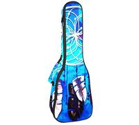 Zaino per ukulele da concerto, resistente custodia per ukulele con custodia, per concerti soprano, ukulele tenore, 10 mm, borsa imbottita blu Dreamcatcher Boho Hippie