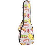 Zaino per ukulele da concerto, resistente custodia per ukulele con custodia, per concerti soprano, ukulele tenore da 10 mm, borsa imbottita da pastore gastronomia giapponese, cartoni animati da sushi