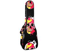 Zaino per ukulele da concerto, resistente custodia per ukulele con custodia, per concerti soprano, ukulele tenore da 10 mm, borsa imbottita Boho Punk Gothic Skull Head