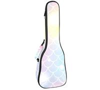 Zaino per ukulele da concerto, resistente custodia per ukulele con custodia, per concerti soprano, ukulele tenore, 10 mm, borsa imbottita, scala oceanica sirena, rosa