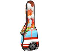 Zaino per ukulele da concerto, resistente custodia per ukulele con custodia, per concerti soprano, ukulele tenore da 10 mm, borsa imbottita nera SheepsA Village On Fire Red Fire Truck