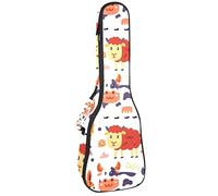 Zaino per ukulele da concerto, resistente custodia per ukulele con custodia, per concerti soprano, ukulele tenore, 10 mm, borsa imbottita colorata con animali e parole