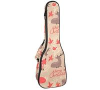Zaino per ukulele da concerto, resistente custodia per ukulele con custodia, per concerti soprano, ukulele tenore, 10 mm, borsa imbottita Merry Christmas Elk Foxes
