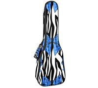 Zaino per ukulele da concerto, resistente custodia per ukulele con custodia, per concerti, ukulele tenore soprano, 10 mm, borsa imbottita con zebre e fiocco