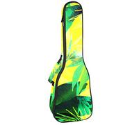 Zaino per ukulele da concerto, resistente custodia per ukulele con custodia, per concerti, ukulele tenore, 10 mm, borsa imbottita tropicale, foglia gialla