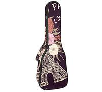 Zaino per ukulele da concerto, resistente custodia per ukulele con custodia, per concerti, ukulele tenore, 10 mm, borsa imbottita Parigi Torre Eiffel