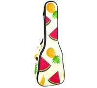 Zaino per ukulele da concerto, resistente custodia per ukulele con custodia, per concerti, ukulele tenore soprano, 10 mm, borsa imbottita nera, frutti di pecora tropicali