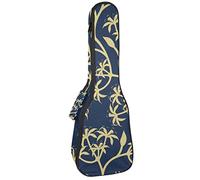 Zaino per ukulele da concerto, resistente custodia per ukulele con custodia, per concerti, ukulele tenore, 10 mm, borsa imbottita per natura, ramo di piante
