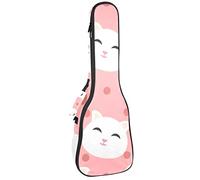 Zaino per ukulele da concerto, resistente custodia per ukulele con custodia, per concerti, ukulele tenore soprano, 10 mm, borsa imbottita per gatti, rosa