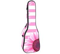 Zaino per ukulele da concerto, resistente custodia per ukulele con custodia, per ukulele tenore da concerto soprano, 10 mm, borsa imbottita con girasole, rosa e bianco a righe