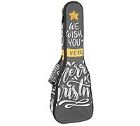 Zaino per ukulele da concerto, resistente custodia per ukulele con custodia, per ukulele tenore da concerto soprano, 10 mm, borsa imbottita We Wish You A Merry Christmas Tree