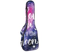 Zaino per ukulele da concerto, resistente custodia per ukulele con custodia, per ukulele tenore soprano, 10 mm, borsa imbottita "I Love You To The Moon Galaxy