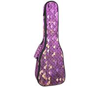 Zaino per ukulele da concerto, resistente custodia per ukulele con custodia, ukulele tenore da concerto soprano 10 mm, borsa imbottita da 10 mm, nero pecora astratto viola rosa paillettes sfondo