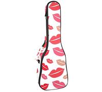 Zaino per ukulele da concerto, resistente custodia per ukulele con custodia, ukulele tenore da concerto soprano 10 mm, borsa imbottita, rosa e rosso sexy baci