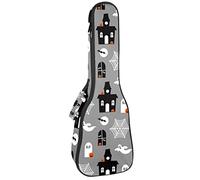 Zaino per ukulele da concerto, resistente custodia per ukulele con custodia, Ukulele tenore soprano, 10 mm, borsa imbottita fantasma castello ragno